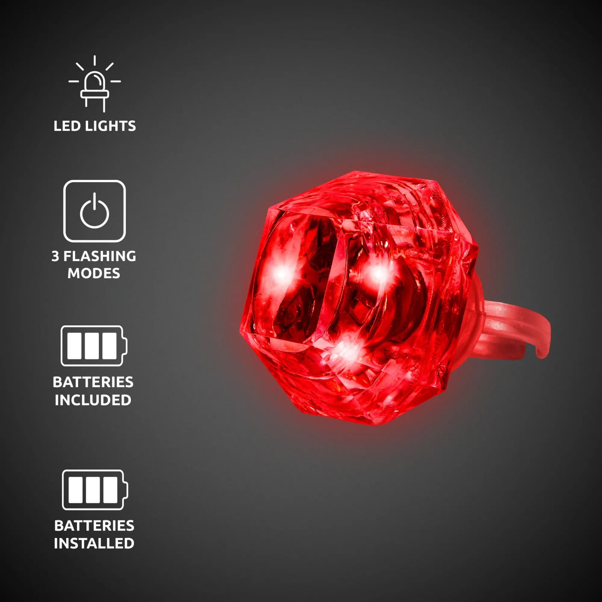 Clearance Windy City Novelties LED Diamond Ring Red
