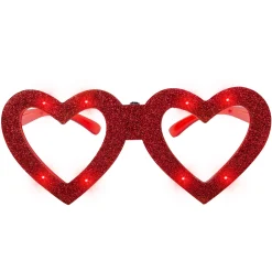 Online Windy City Novelties LED Heart Glitter Glasses Red