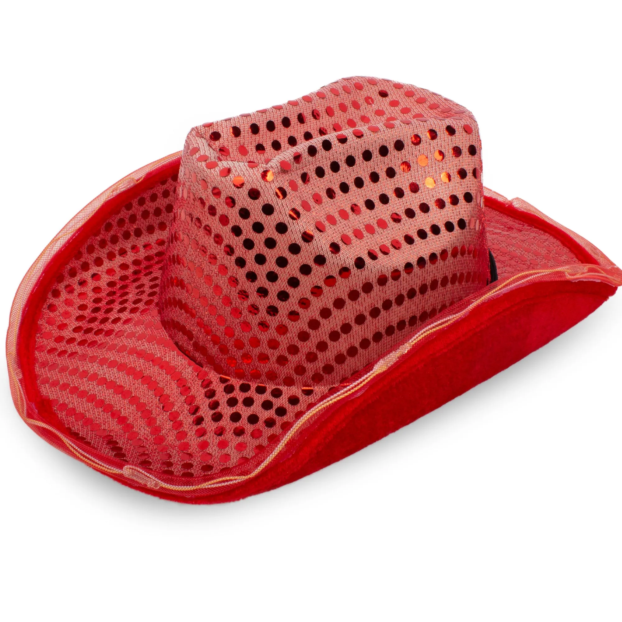 Outlet Windy City Novelties LED Sequin Cowboy Hat Red
