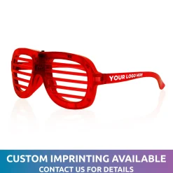 Clearance Windy City Novelties LED Slotted Glasses Red
