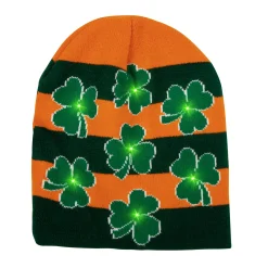 Windy City Novelties LED Shamrocks Knit Beanie