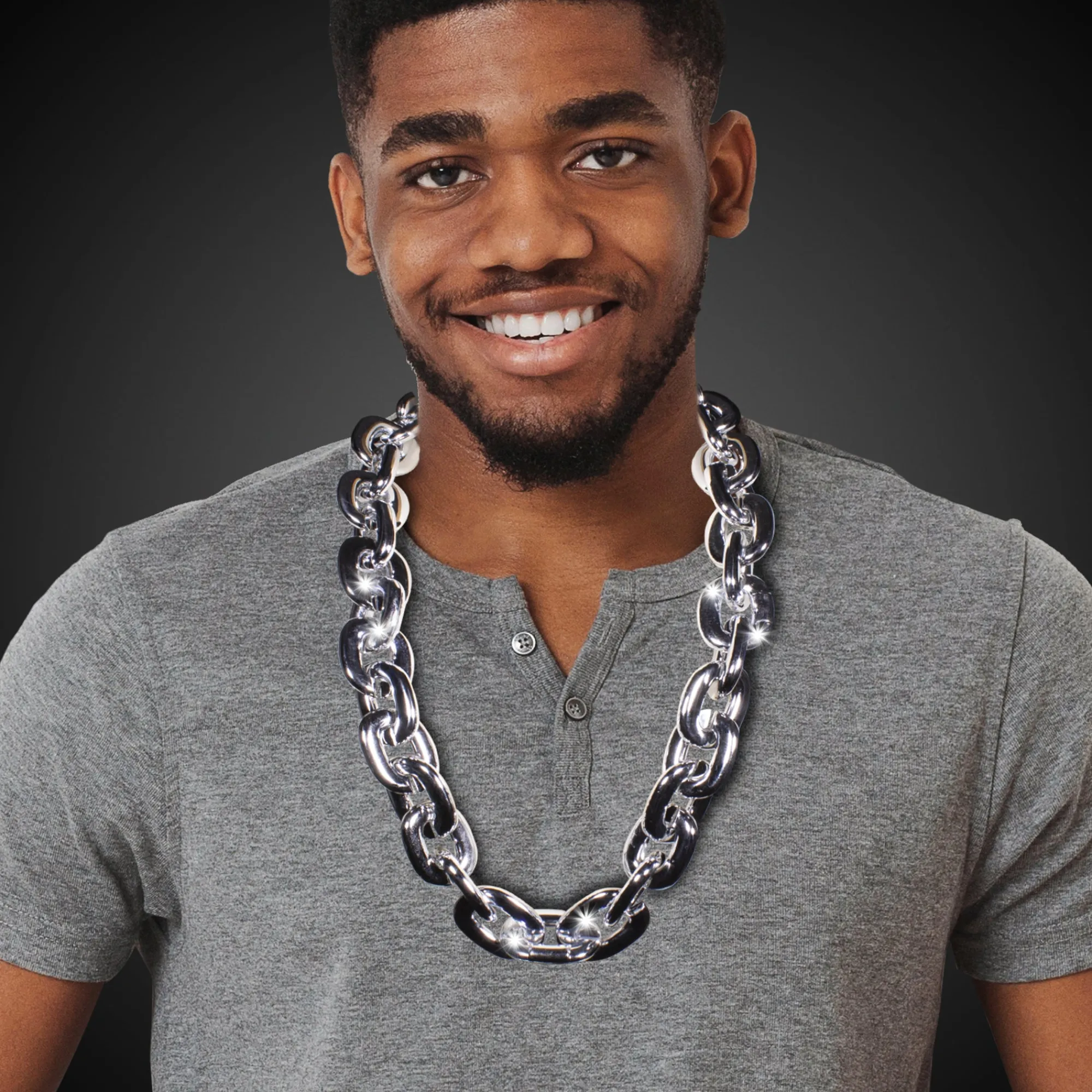 Hot Windy City Novelties LED Chain Link Necklace Silver