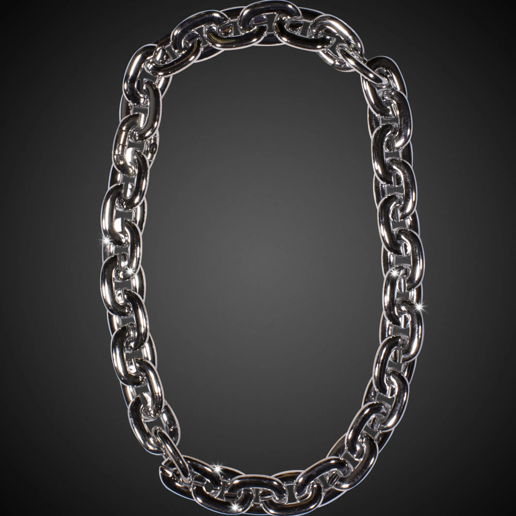 Hot Windy City Novelties LED Chain Link Necklace Silver