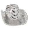 New Windy City Novelties LED Silver Sequin Cowboy Hat