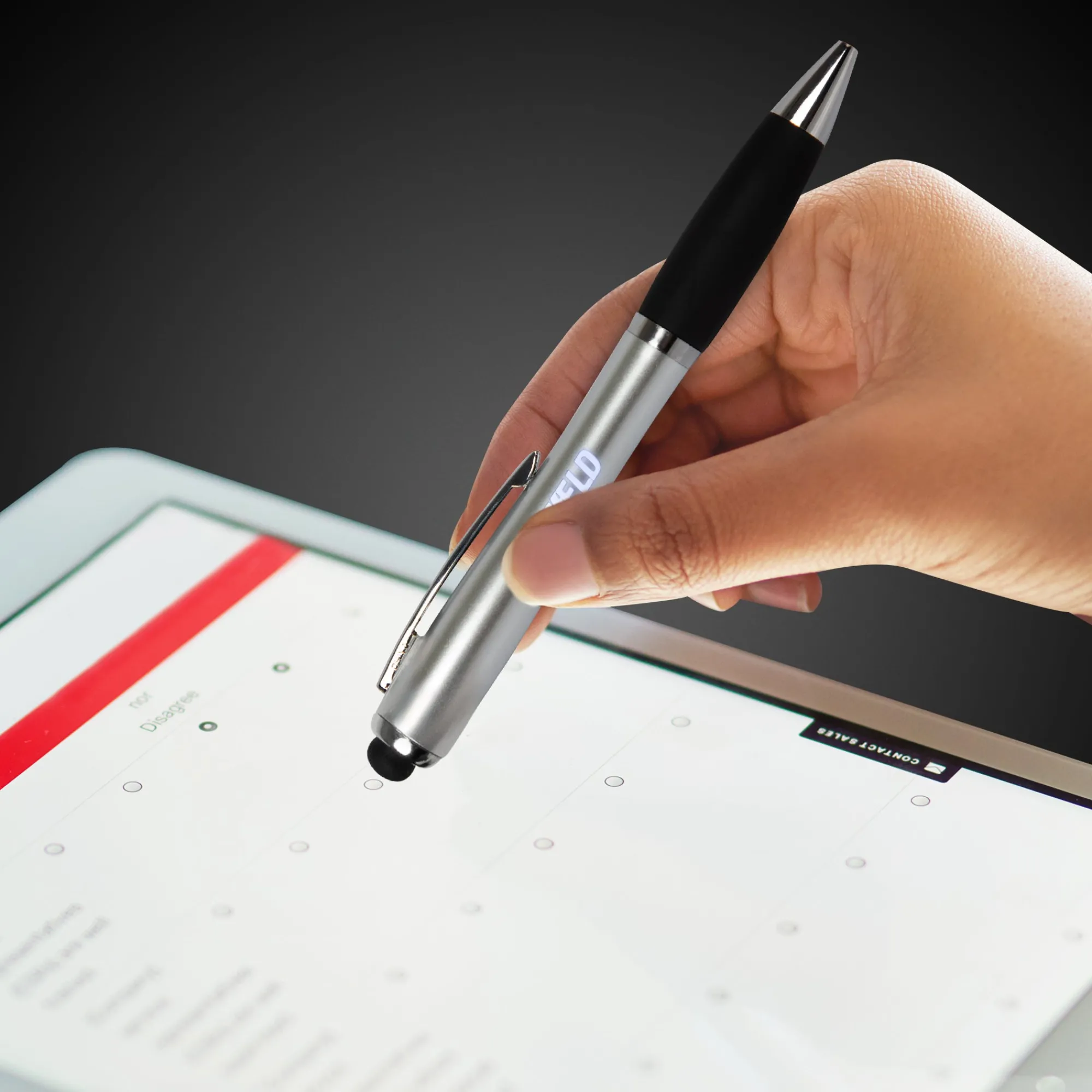Hot Windy City Novelties LED Silver Stylus Pen