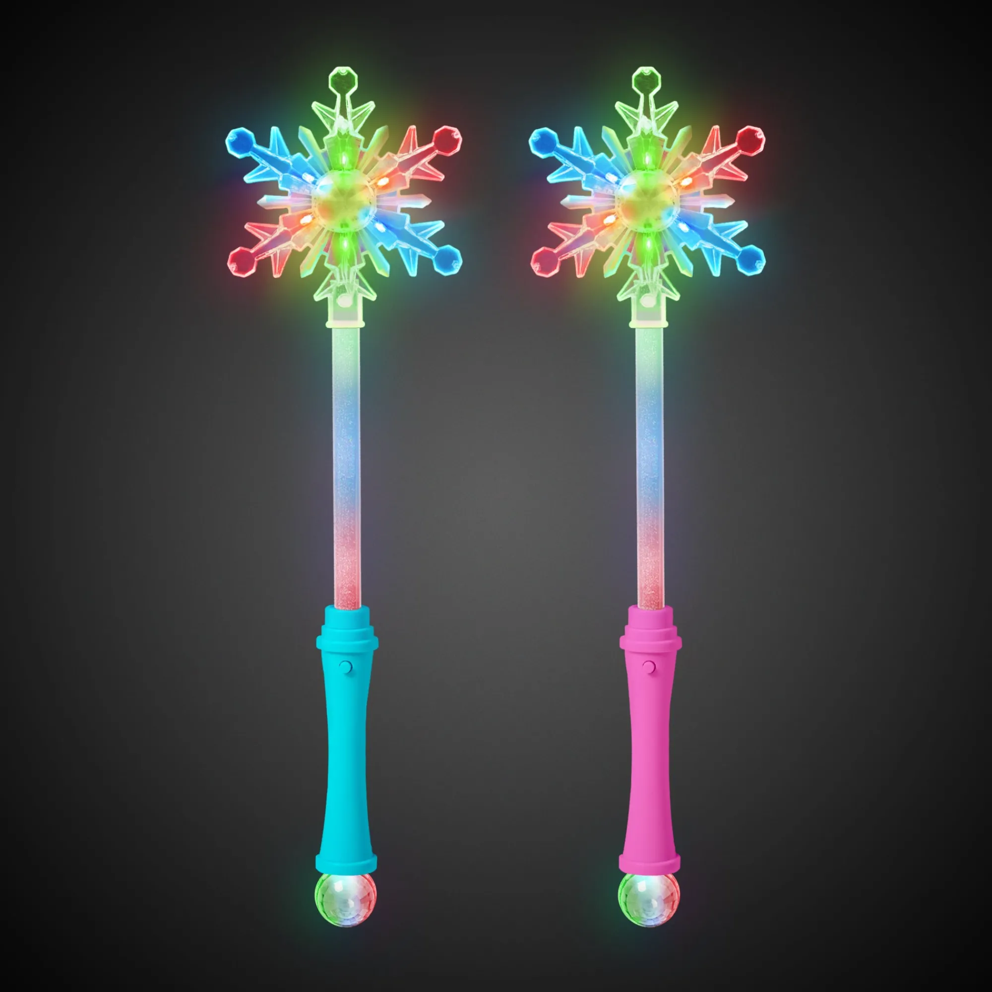 Outlet Windy City Novelties LED Snowflake Disco Ball 15" Wands Retail Display