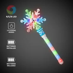 New Windy City Novelties LED Snowflake Wand with Light-Up Handle