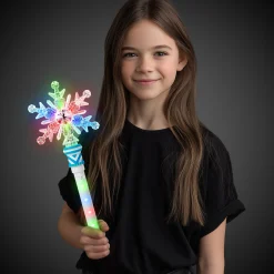 New Windy City Novelties LED Snowflake Wand with Light-Up Handle