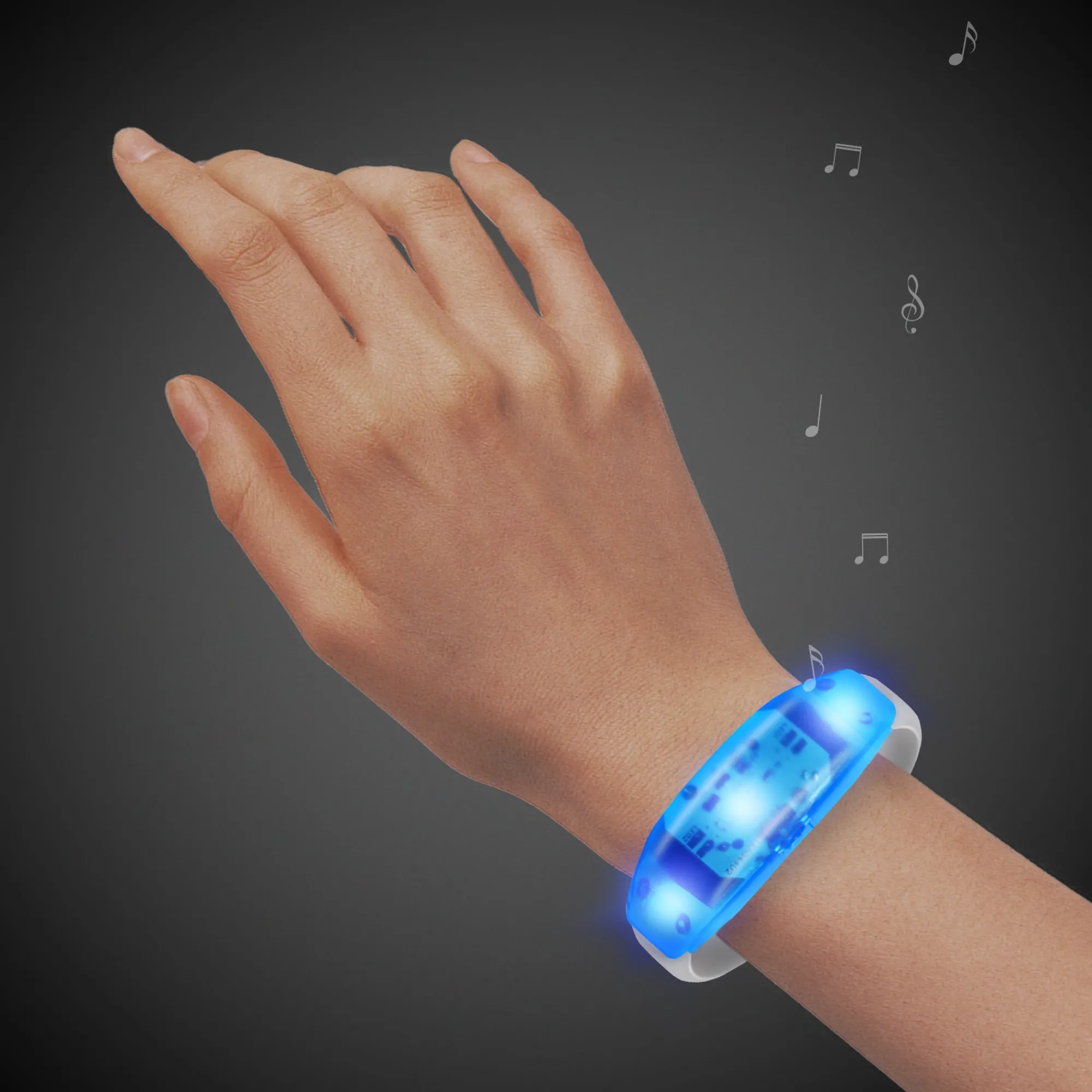 Windy City Novelties LED Sound-Activated Stretchy Bracelet Blue