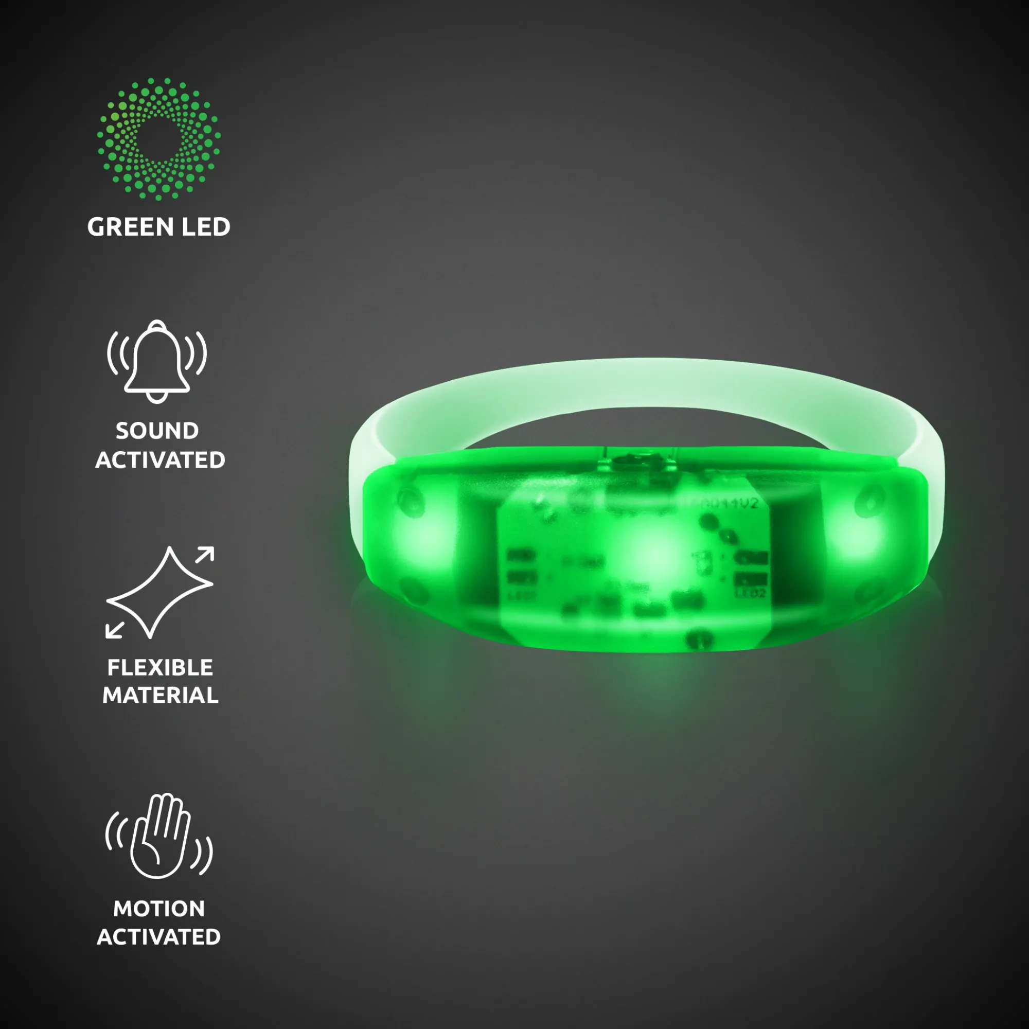 Outlet Windy City Novelties LED Sound-Activated Stretchy Bracelet Green