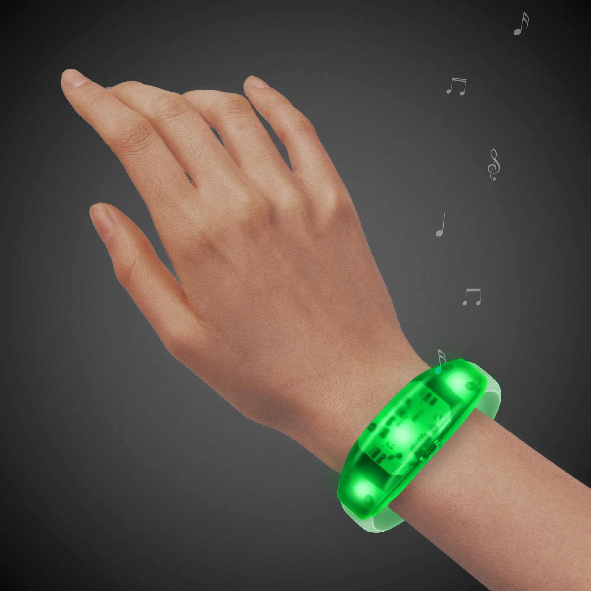 Outlet Windy City Novelties LED Sound-Activated Stretchy Bracelet Green
