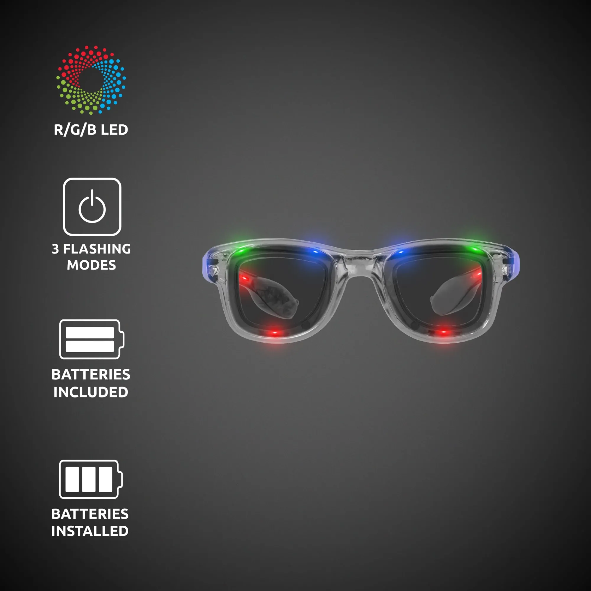Hot Windy City Novelties LED Square Frame Sunglasses