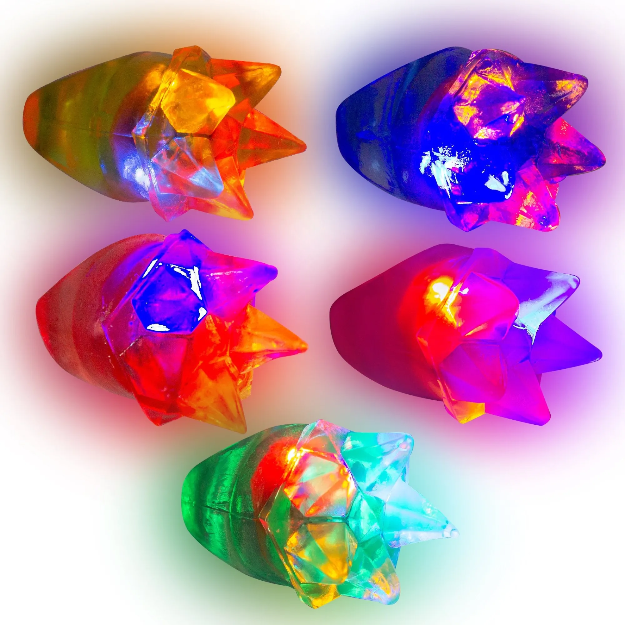 Discount Windy City Novelties LED Star Spike Jelly Rings