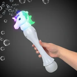 Windy City Novelties LED Unicorn Bubble Wand with Bubbles