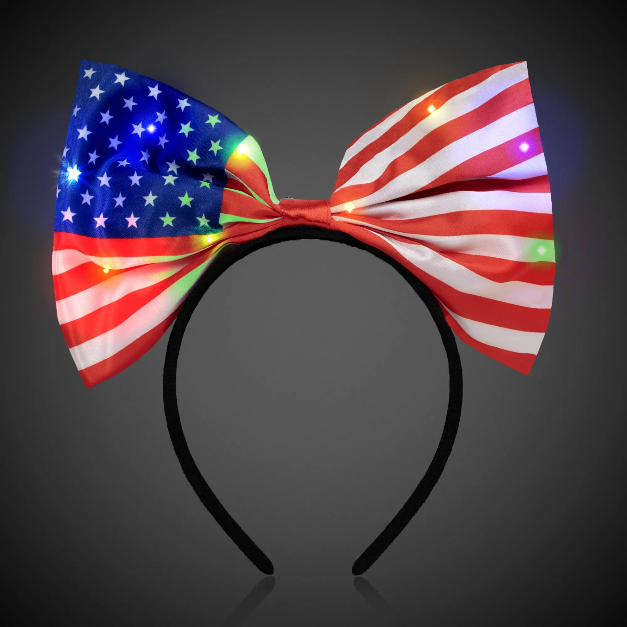 Windy City Novelties LED USA Flag Bow Headband