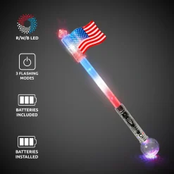 Hot Windy City Novelties LED USA Flag Wand