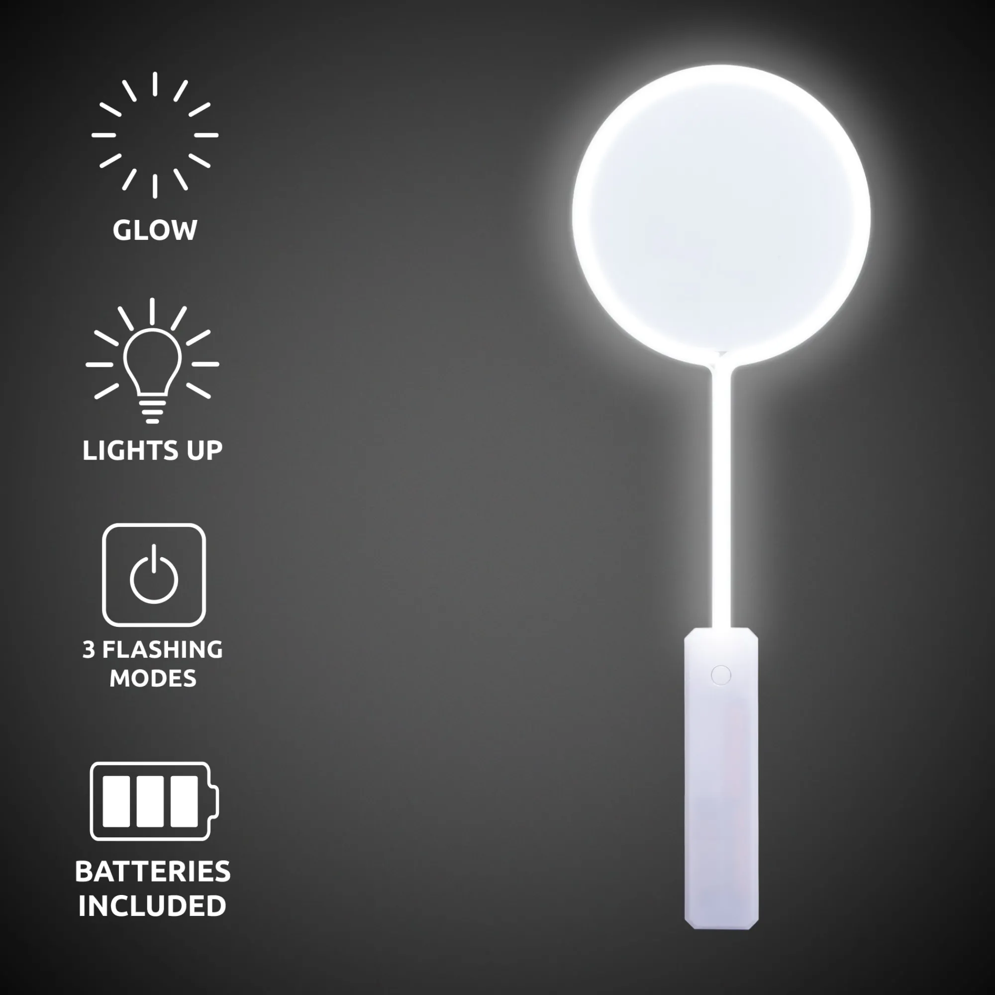 Clearance Windy City Novelties LED 18" White Circle Wand