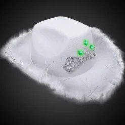Online Windy City Novelties LED White Cowboy Hat with Tiara
