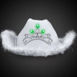 Online Windy City Novelties LED White Cowboy Hat with Tiara