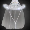 Discount Windy City Novelties LED White Cowboy Hat with Tiara and Veil