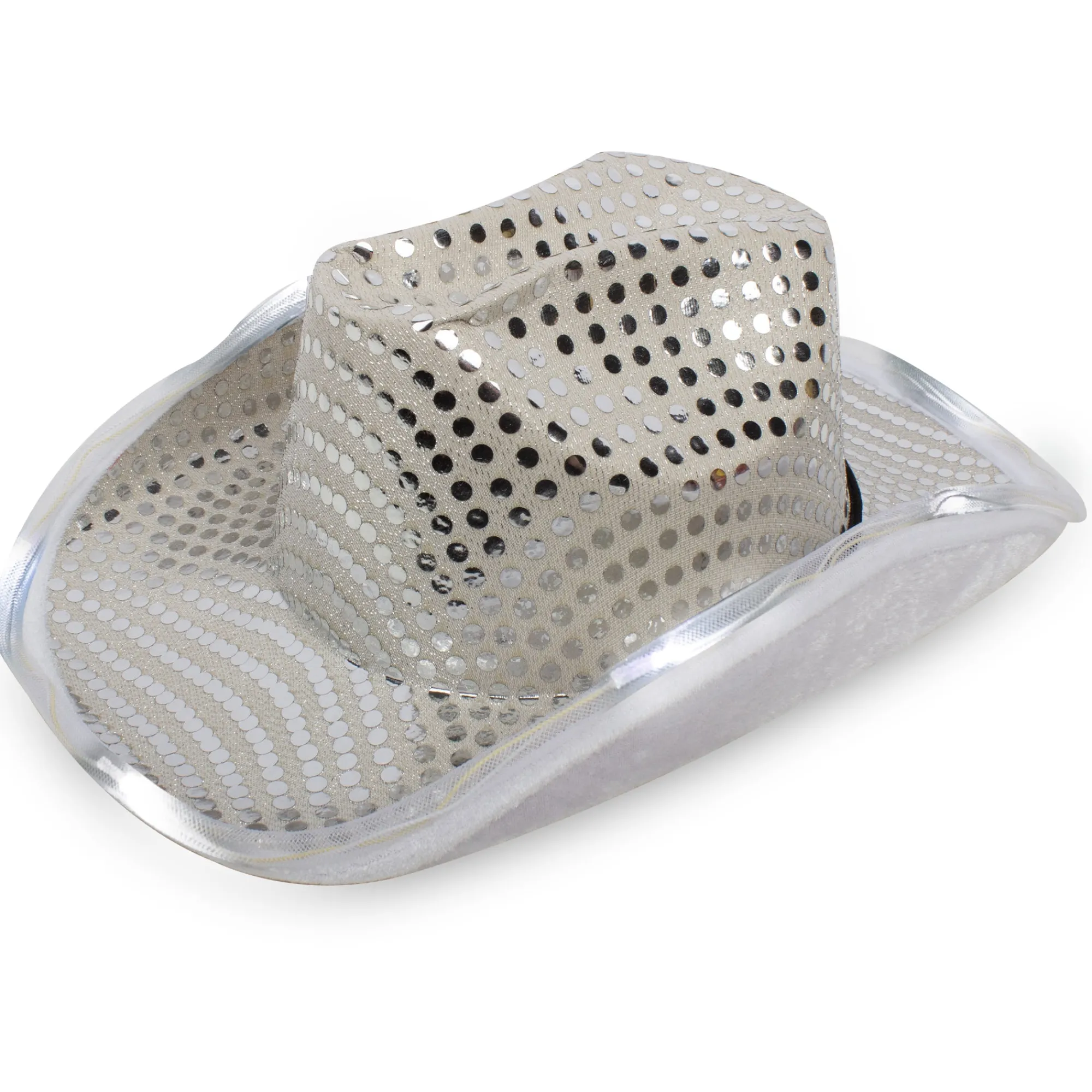 Clearance Windy City Novelties LED Sequin Cowboy Hat White