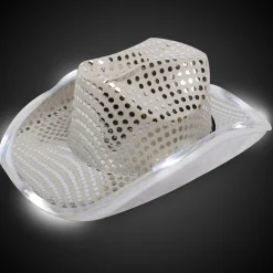 Clearance Windy City Novelties LED Sequin Cowboy Hat White