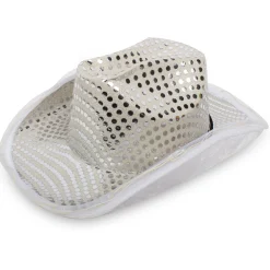 Clearance Windy City Novelties LED Sequin Cowboy Hat White