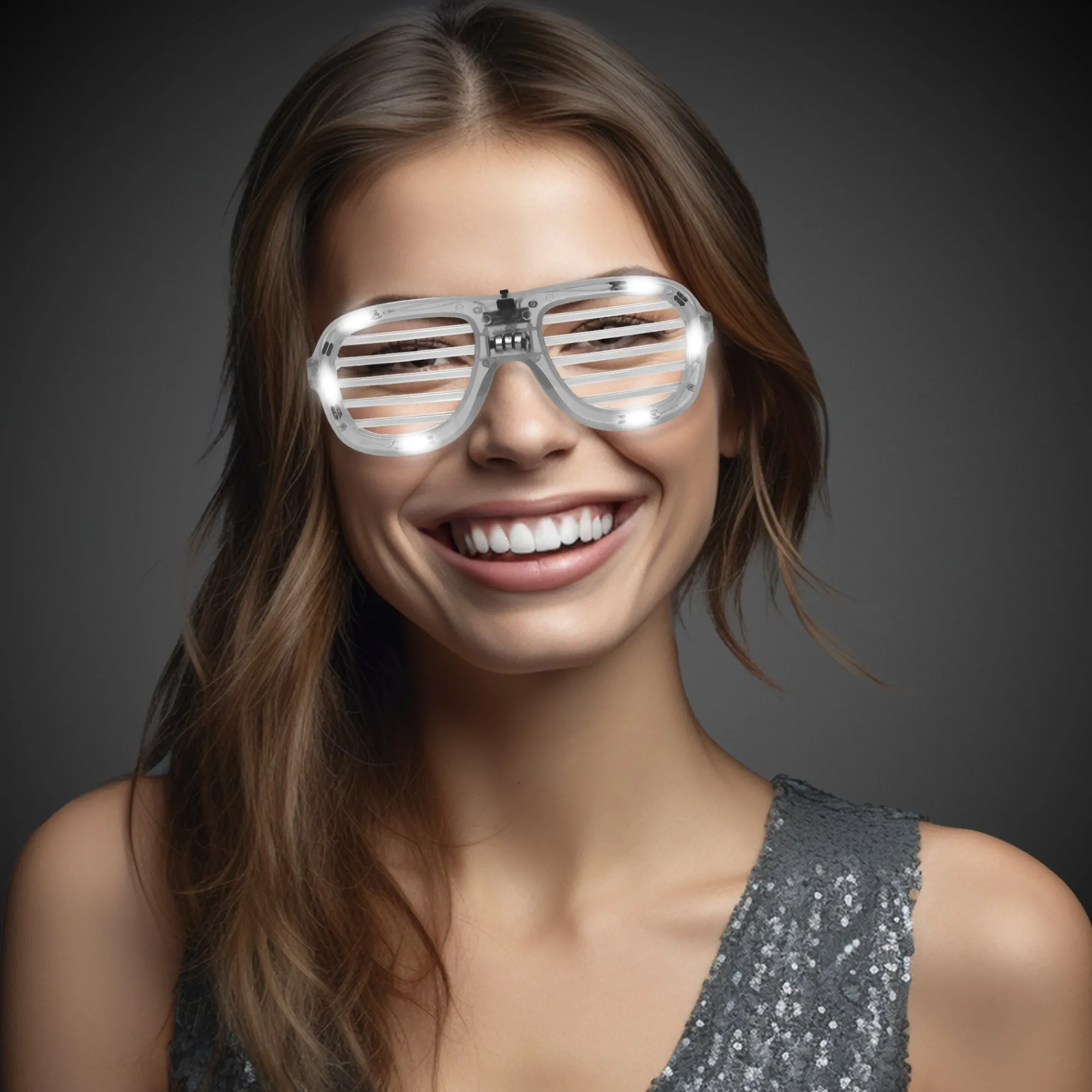 Clearance Windy City Novelties LED Slotted Glasses White