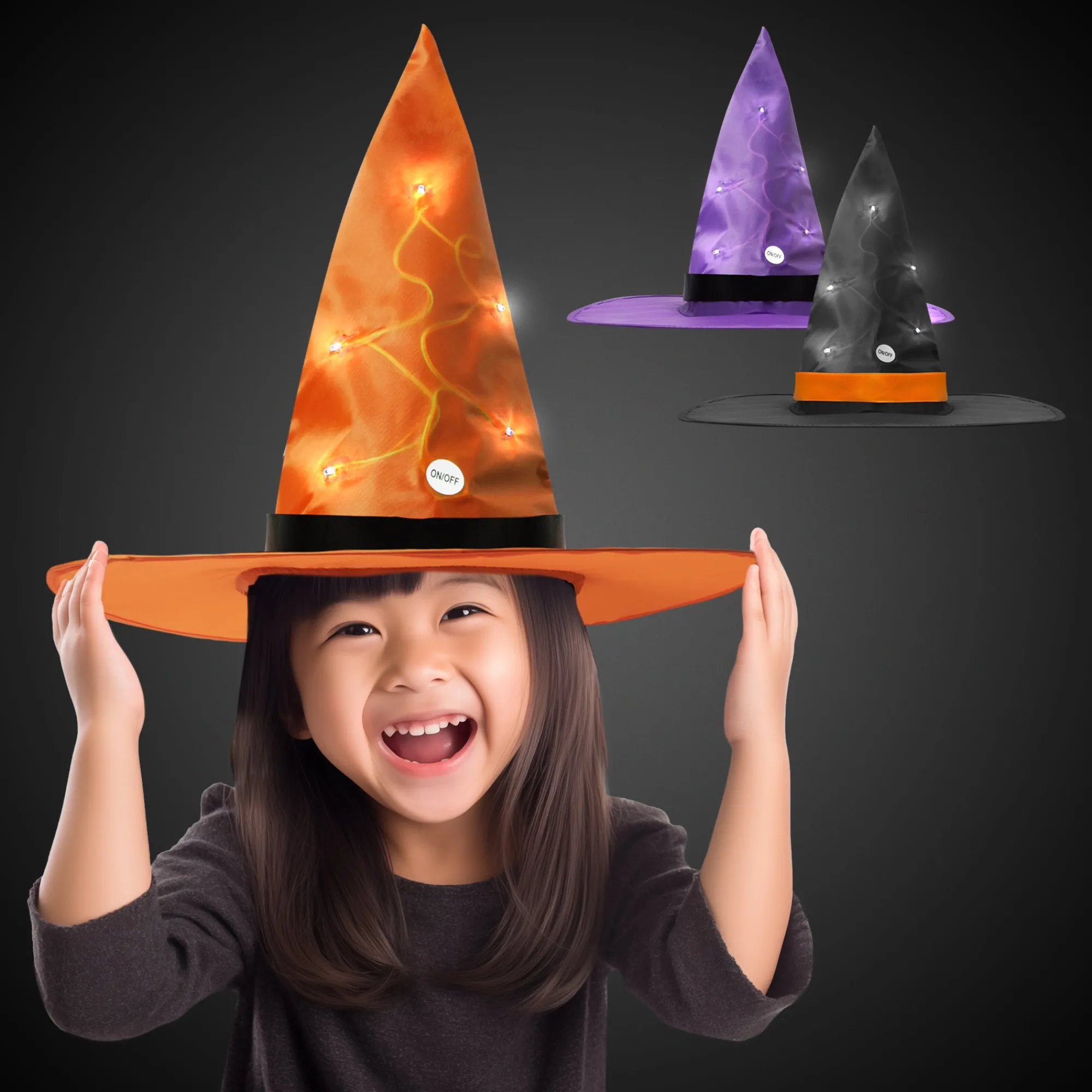 Discount Windy City Novelties LED Witch Hats Retail Counter Display