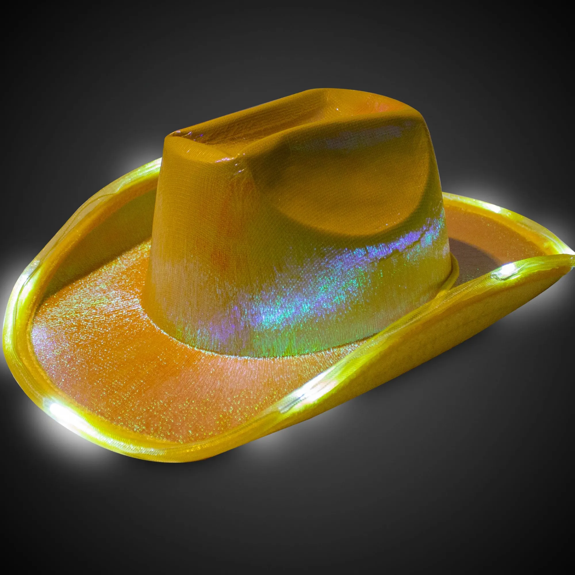 Windy City Novelties LED Yellow Iridescent Cowboy Hat