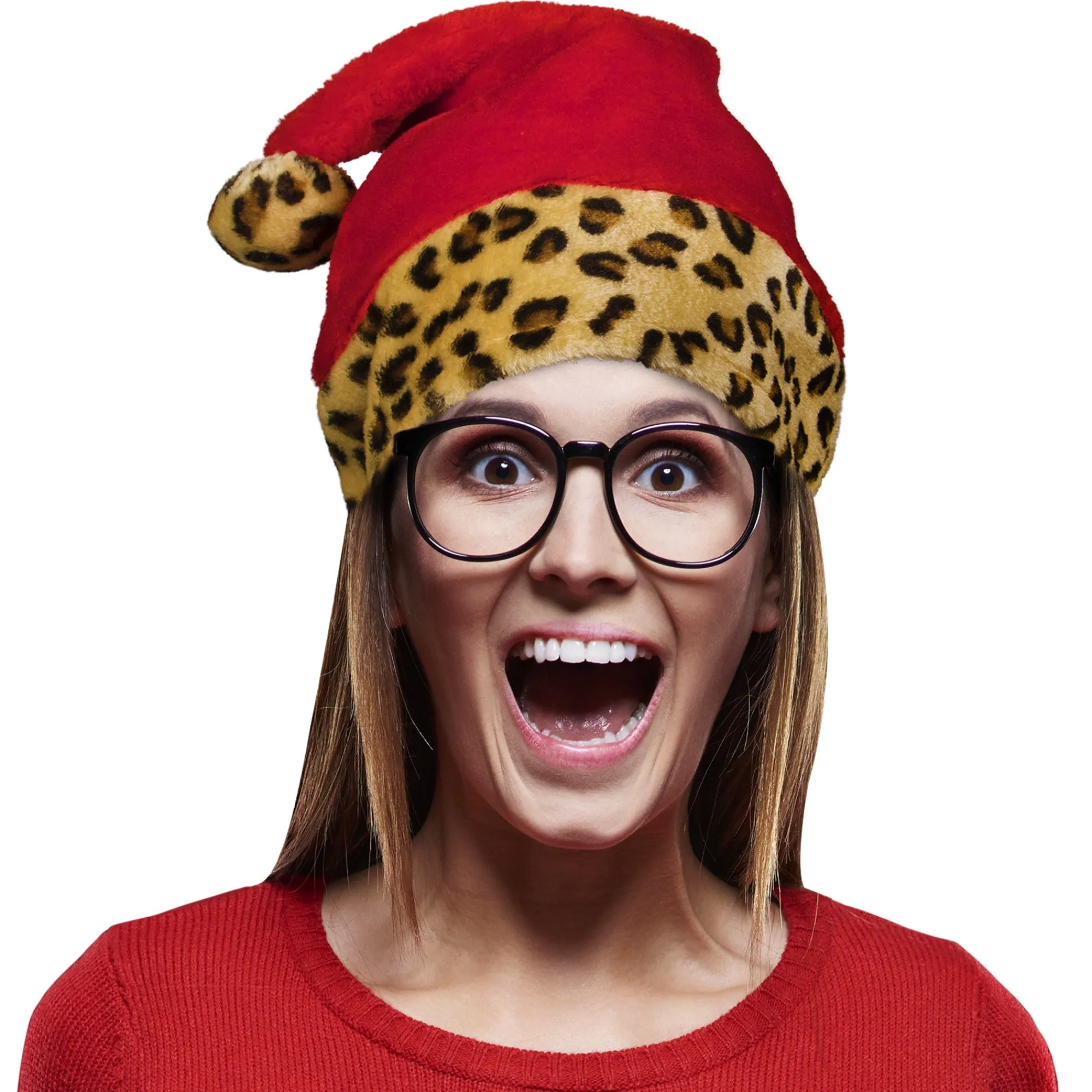 Outlet Windy City Novelties Leopard Print Santa Hat