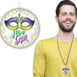 Hot Windy City Novelties Mardi Gras Mask Medallion Bead Necklaces