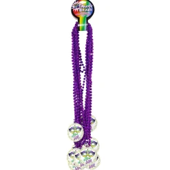 Hot Windy City Novelties Mardi Gras Mask Medallion Bead Necklaces