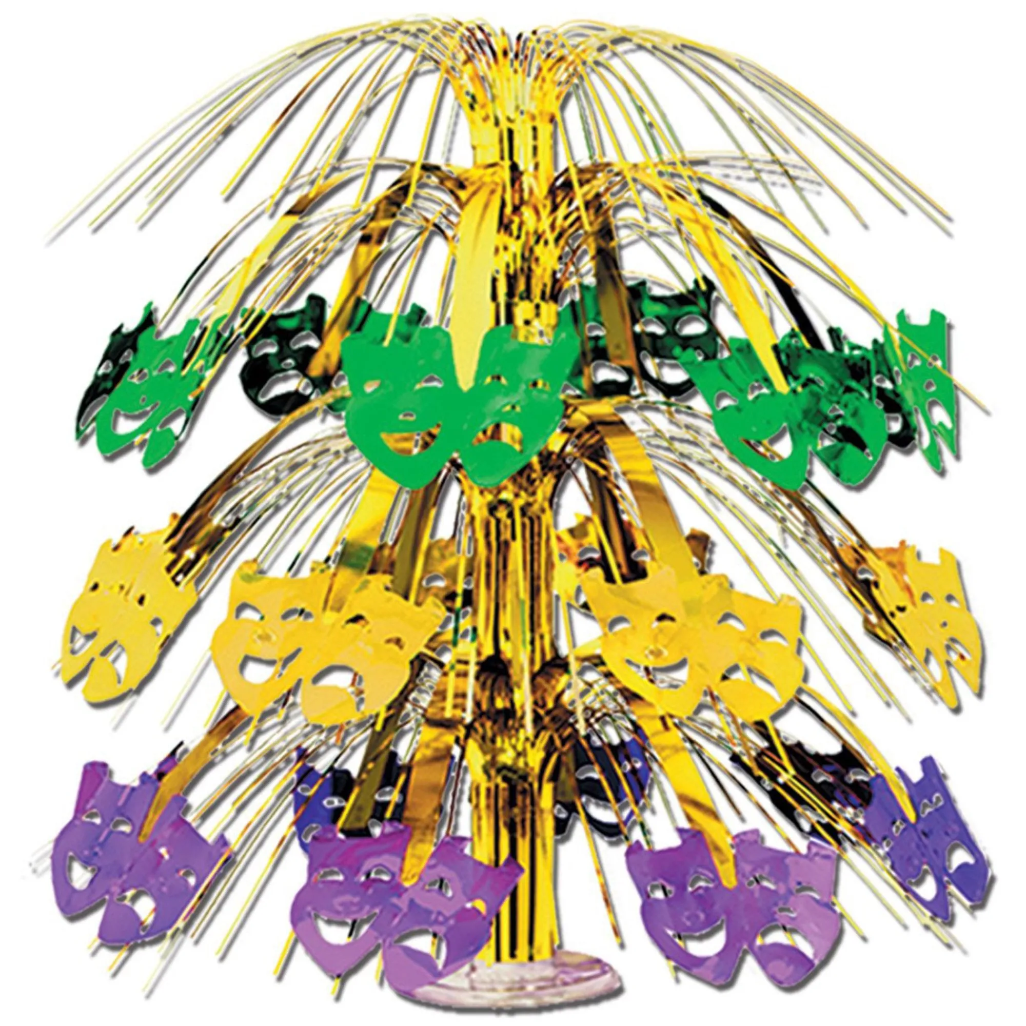 New Windy City Novelties Mardi Gras Masks 18" Cascade Centerpiece