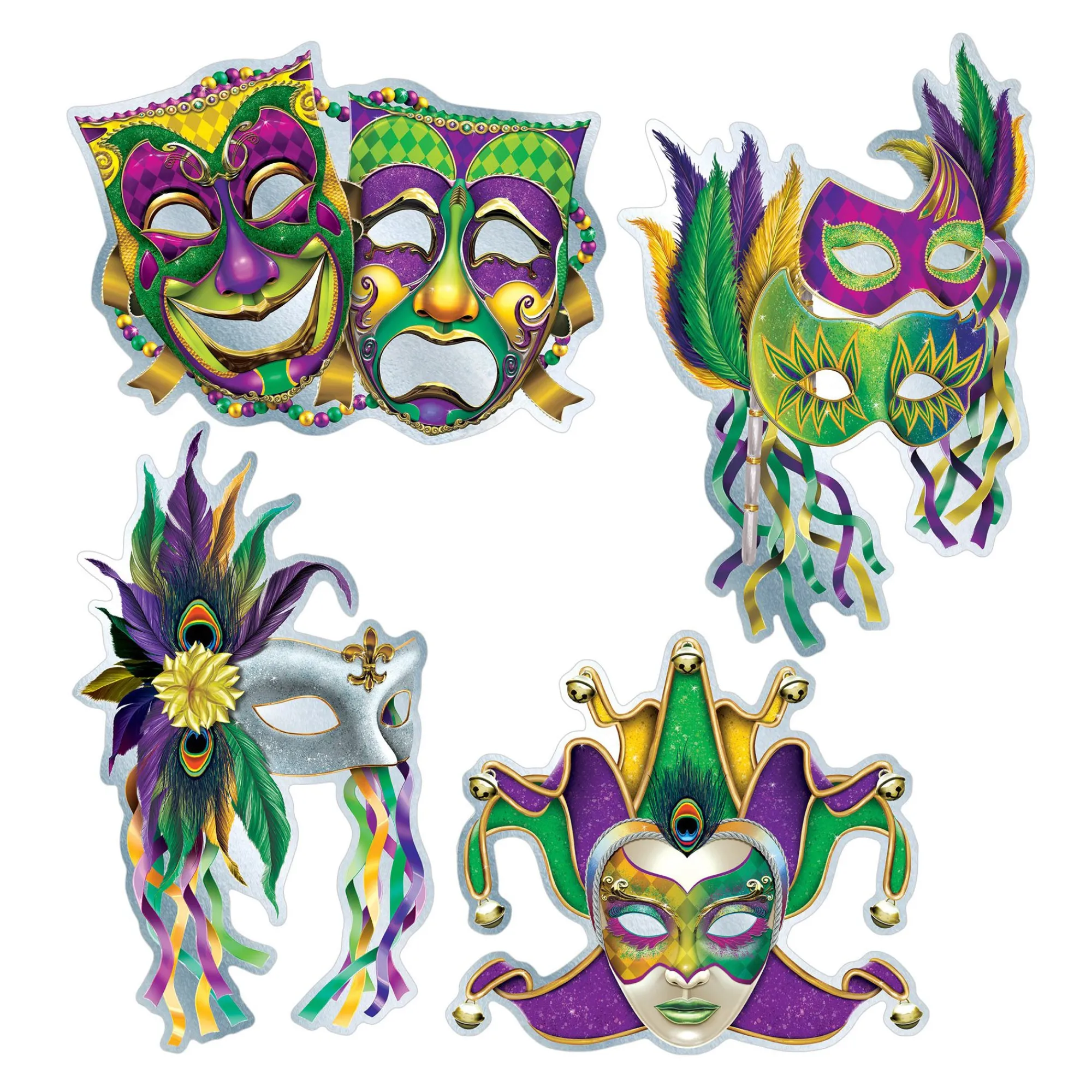 Sale Windy City Novelties Mardi Gras Metallic Masks Cutouts