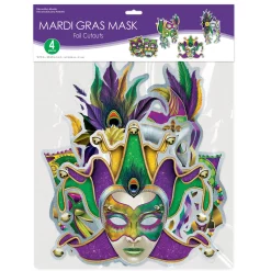 Sale Windy City Novelties Mardi Gras Metallic Masks Cutouts