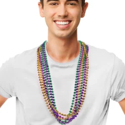 Sale Windy City Novelties Mardi Gras 7mm Bead Faceted 33" Necklaces