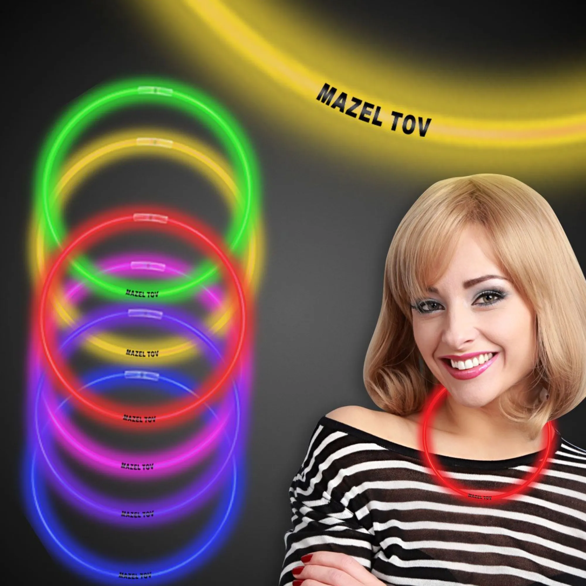 Best Windy City Novelties Mazel Tov 22" Glow Necklaces