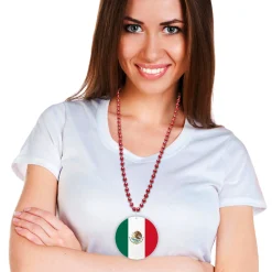 Hot Windy City Novelties Mexican Flag Plastic 2 1/2" Medallion