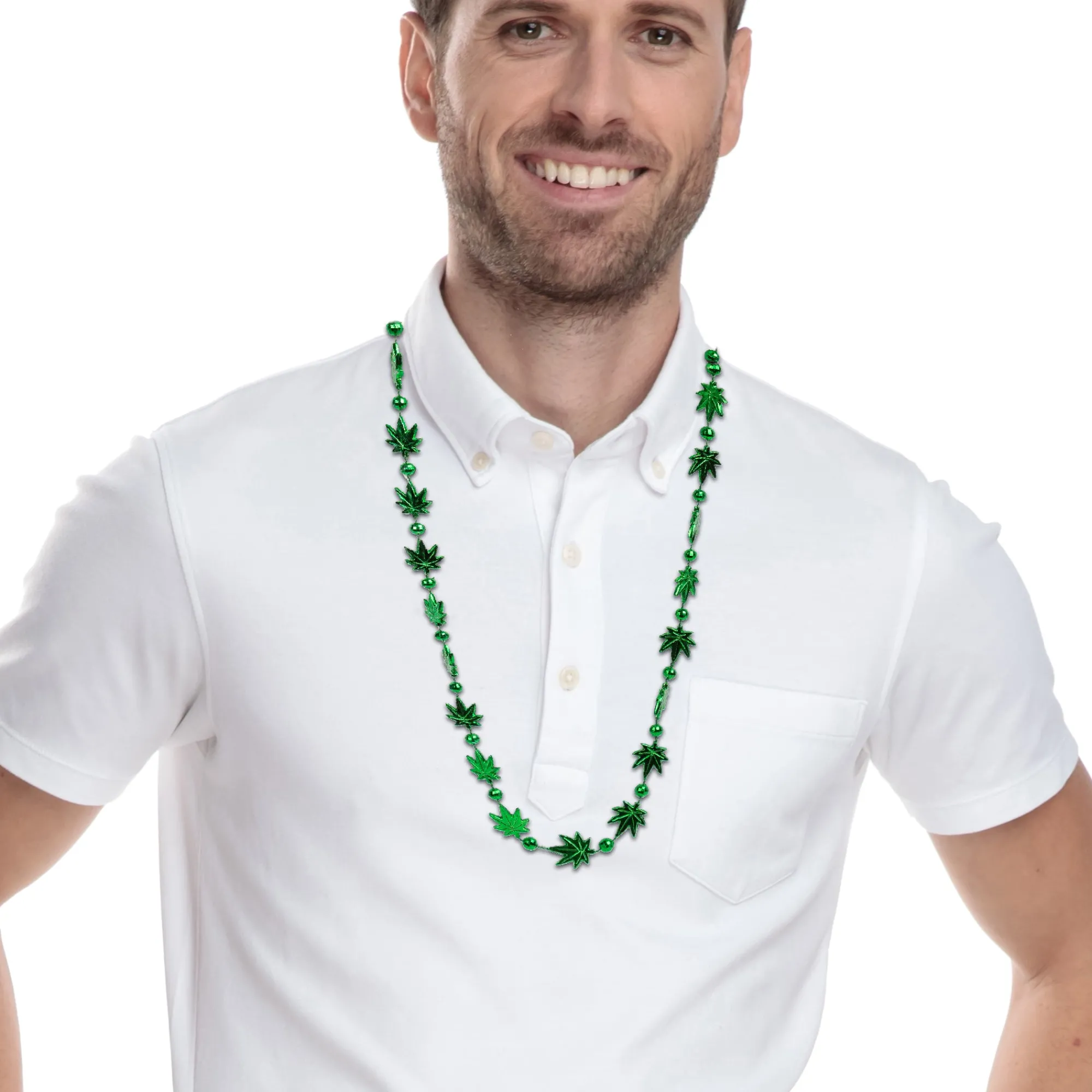 Outlet Windy City Novelties Mini Weed Leaves 33" Bead Necklaces
