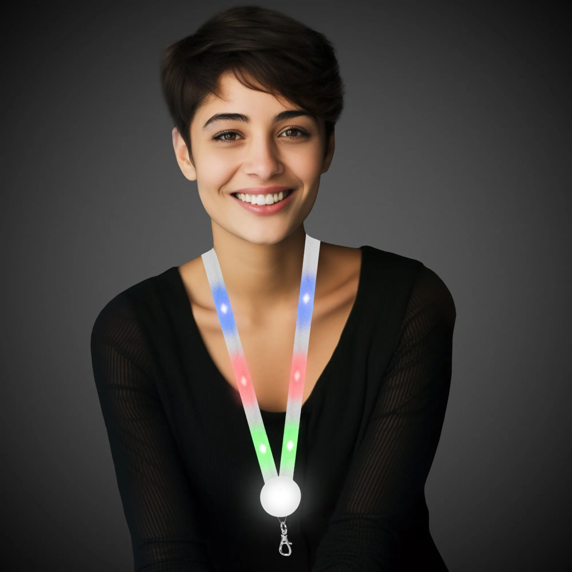 Online Windy City Novelties -Color LED Lanyard Multi