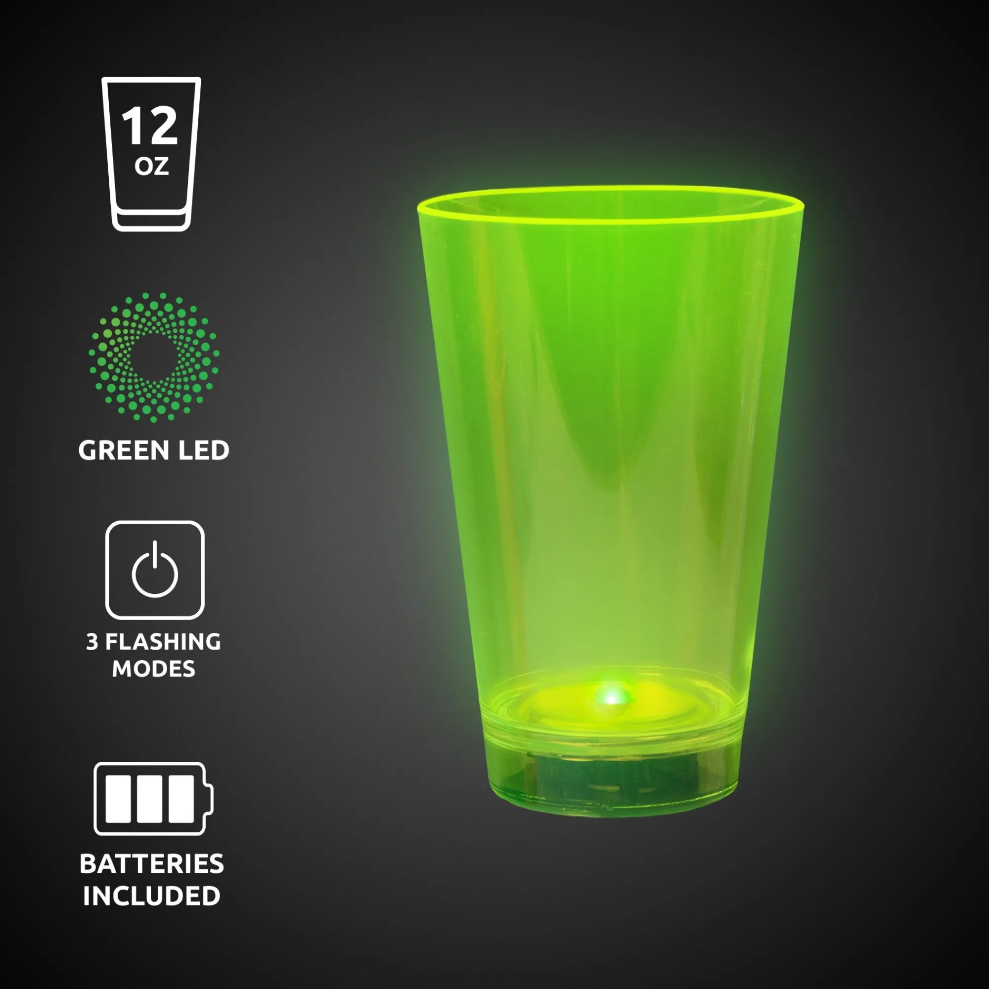New Windy City Novelties Neon LED 12 oz. Cup Green