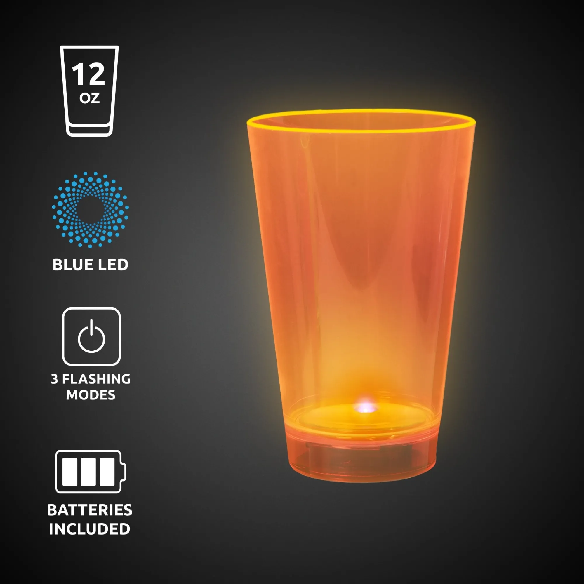 New Windy City Novelties Neon LED 12 oz. Cup Orange