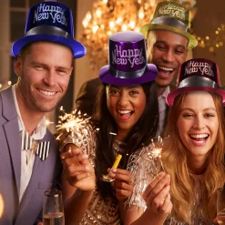 New Windy City Novelties New Year's Metallic Top Hats