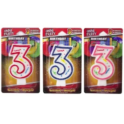 New Windy City Novelties Number '3' Candles