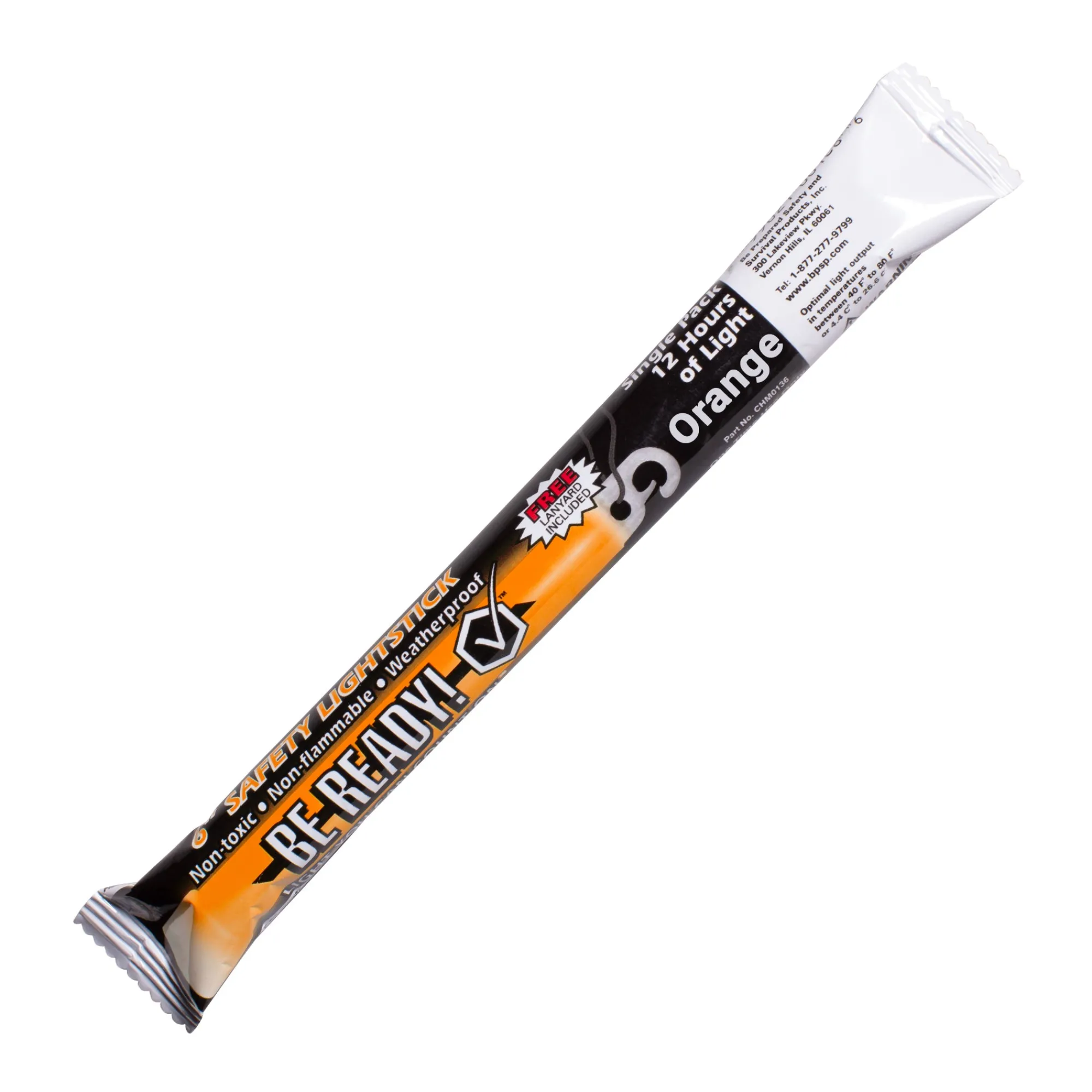 Hot Windy City Novelties Be Ready Glow Safety 6" Stick Orange