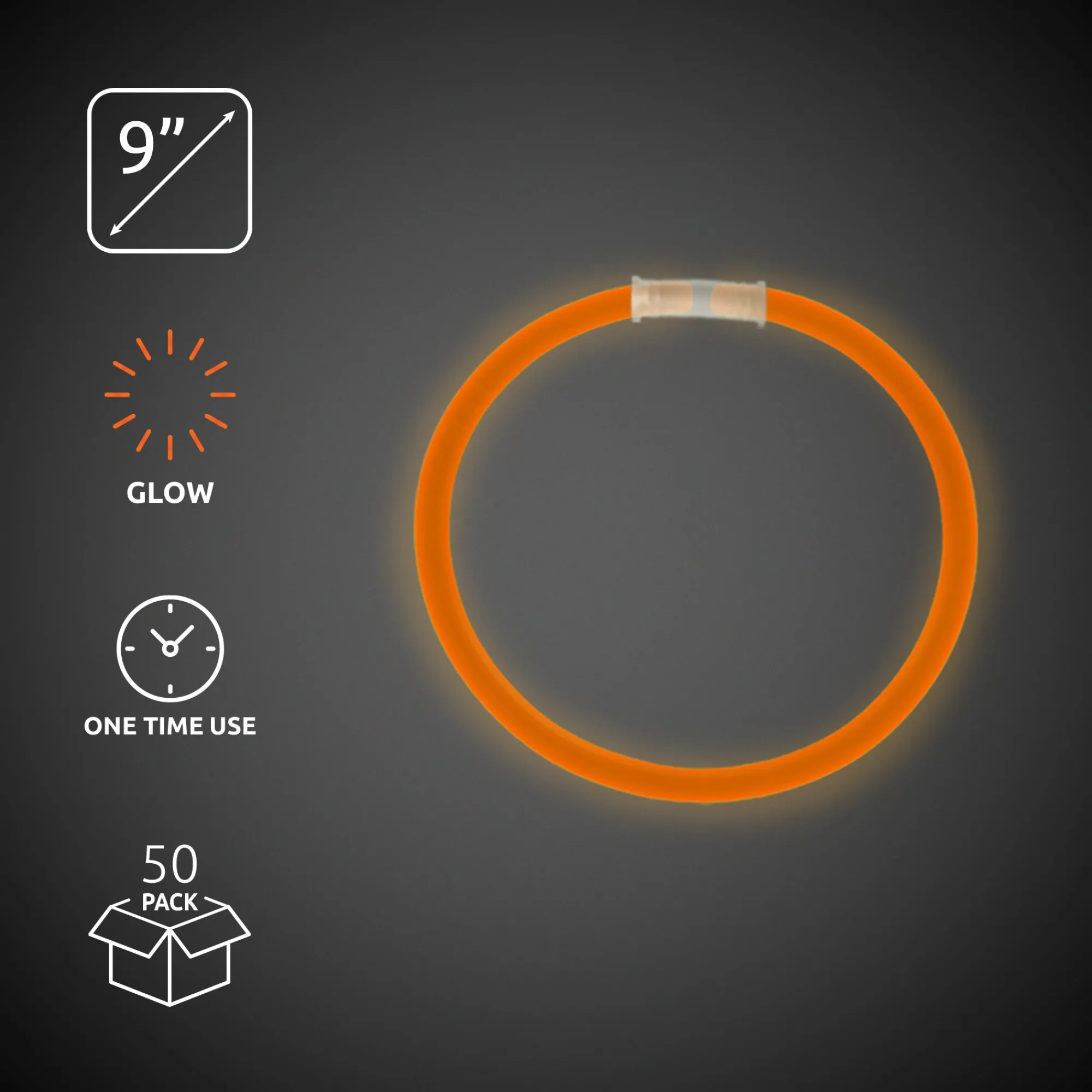 Outlet Windy City Novelties 9" Glow Bracelets Orange