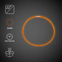 Best Windy City Novelties 22" Glow Necklaces Orange