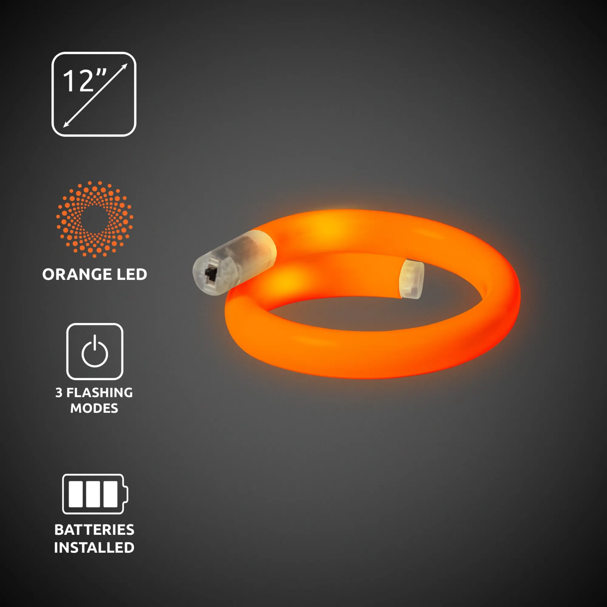 Windy City Novelties LED Tube Bracelet Orange