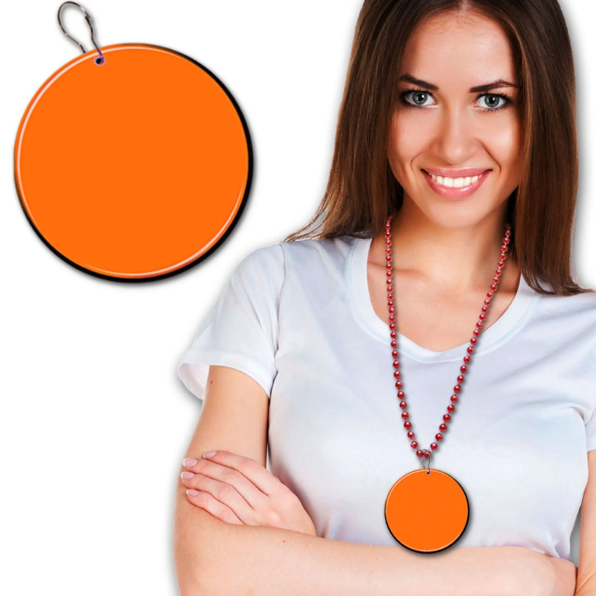 Hot Windy City Novelties Orange Plastic 2 1/2" Medallion